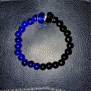 DIVIDE DUO BLUE AND BLACK BEADED BRACELET